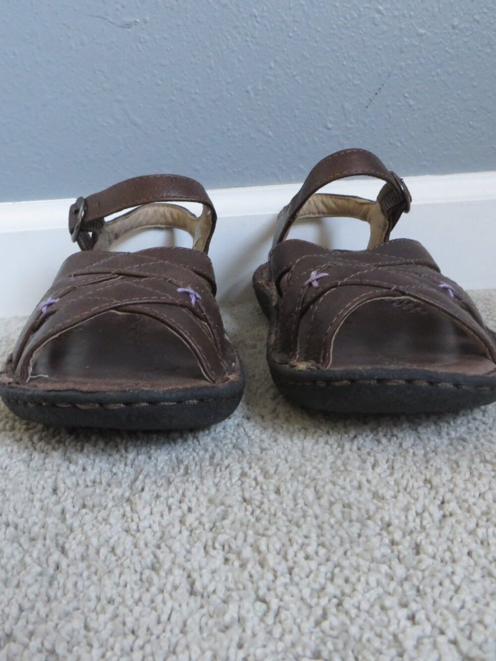 KEEN Hybridlife Karlie Womens Strappy Sandals Size 5 Brown/Purple Leather Retro - Picture 3 of 10